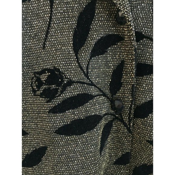 Alfred Dunner Blouse Size 12 Long Sleeves Black Gold Holiday Party Fall Career - Picture 3 of 7